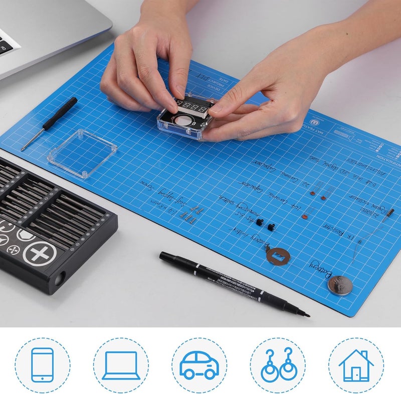 HPFIX Magnetic Project Mat Large Size 36x20.5cm, Magnetic Electronic Repair Screws Mat - Image 4